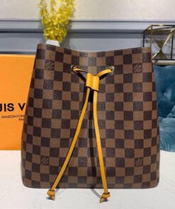 Louis Vuitton Neonoe BB Bucket Bag 26cm Damier Ebene Canvas Spring/Summer Collection N40213, Safran