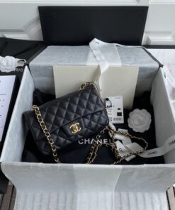 Chanel Mini Classic Handbag Black For Women 20cm/7.9in