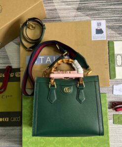 Gucci Diana Small Tote Bag Green For Women, Women's Bags 11in/27cm GG