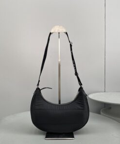 Celine Medium Ava Bag With Celine Strap In Quilted Nylon Black For Women 9in/23cm 196972DLI.38SI