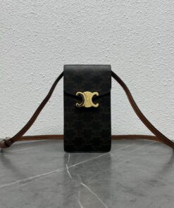 Celine Vertical Mobile Pouch Triomphe Tan For Women 6in/19cm 10j092dqb.04LU