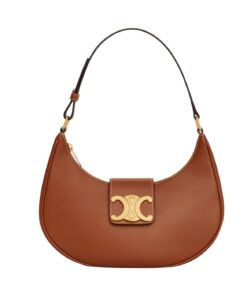 Celine Ava Triomphe Soft Bag Brown For Women 24.5cm / 10in 114493DGQ.04LU