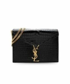 Saint Laurent Cassandra Medium Chain Bag Black For Women 8.6in/22cm YSL