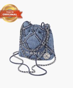 [True-to-ORIGINAL] Chanel 22 Mini Bag Blue For Women AS3980 B15833 NW287 - 7.8 Inches/20 Cm