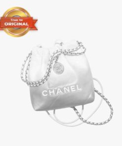 [True-to-ORIGINAL] Chanel 22 Mini Bag White And Silver For Women AS3980 B15016 NT634 - 7.8 Inches/20 Cm