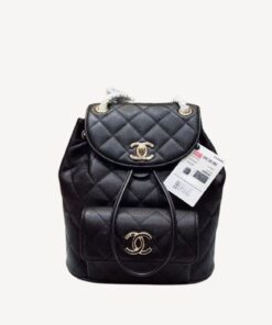 Chanel Caviar Vintage Duma Backpack Black For Women 9.5in / 24cm AS1371