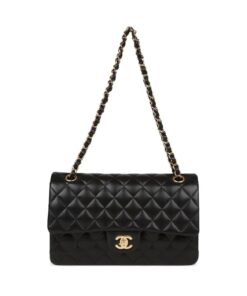 Chanel Classic Flap Bag Black For Women 10.2in/26cm