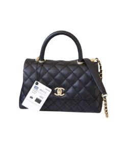 Chanel Coco With Top Handle Bag Black For Women 9.4in/24cm