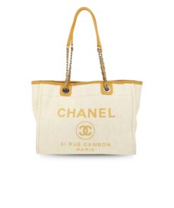 Chanel Deauville Tote Beige For Women 15in/38cm