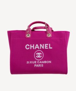 Chanel Deauville Tote Bag Pouch Pink For Women 34cm / 13.39in