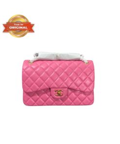 [True-to-ORIGINAL] Chanel Large Classic Handbag Gold Hardware Pink For Women 30cm/11.8in