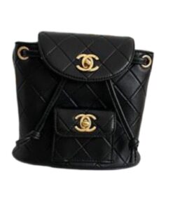 Chanel Small Vintage Duma Backpack Black For Women 6.7in / 17cm