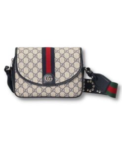 Gucci Ophidia GG Small Shoulder Bag Dark Blue/Beige For Women, Women's Bags 9.1in/23cm GG