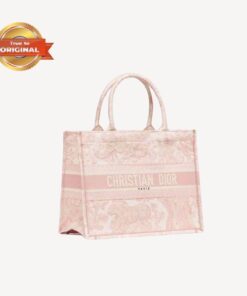 [True-to-ORIGINAL] Christian Dior Medium Dior Book Tote Pink For Women 36cm