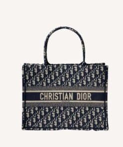 Christian Dior Medium Dior Book Tote Bag Blue For Women 14in/36cm CD M1296ZRIW_M928