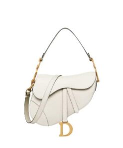 Christian Dior Saddle Bag With Strap White For Women 10in/25.5cm