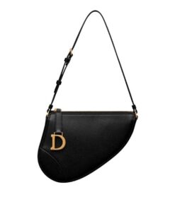 Christian Dior Saddle Rodeo Pouch Black For Women S5909CCEH_M900 - 20 Cm/ 8 Inches