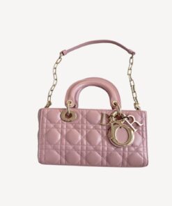 Christian Dior Small Lady D-Joy Bag Pink For Women 9in/22cm