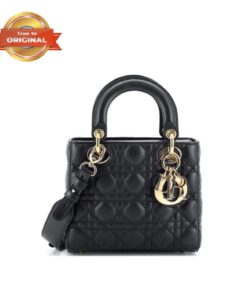 [True-to-ORIGINAL] Christian Dior Small Lady Dior Bag Black For Women 8in/20cm