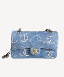 Chanel Classic Handbags Blue For Women 25.5cm / 9.9in A01112