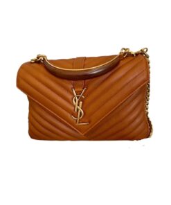 Saint Laurent College Medium Chain Bag Brown For Women 9.4in/24cm 6002791U8077715