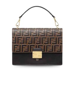Fendi Shoulder Bag Kan U Brown For Women 9.8in/25cm