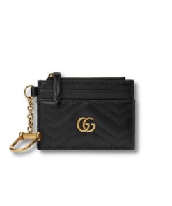 Gucci GG Marmont Keychain Wallet Black For Women 627064 DTDHT 1000 3.9 in/ 10 cm