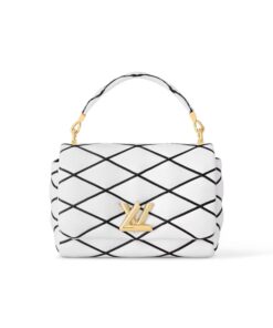 Louis Vuitton GO-14 MM White/ Black Bag For Women M22890- 9.1 Inches/ 23 Cm