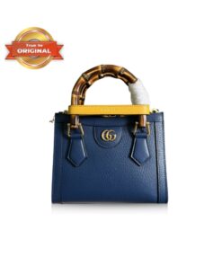 [True-to-ORIGINAL] Gucci Diana Mini Tote Bag Canvas Lining Blue For Women 7.9in/20cm GG 702732 U3ZDT 4862