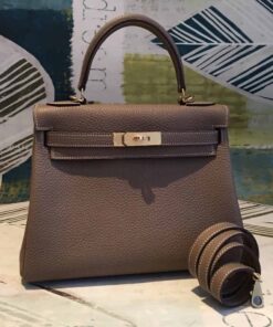 Hermes Kelly 28 Greige Bag With Gold Toned Harware For Women, Women's Handbags, Shoulder Bags 11in/28cm