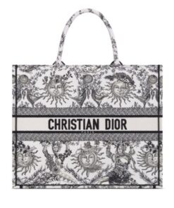 Christian Dior Large Dior Book Tote Bag White And Black For Women M1286ZECQ_M911 - 42 Cm/ 16.5 Inches