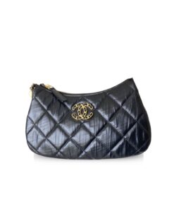 Chanel 23K Black Hobo Bag For Women 9,1in/25cm