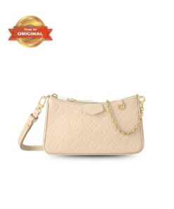 [True-to-ORIGINAL] Louis Vuitton Easy Pouch On Strap Monogram Empreinte Creme White For Women 7.5in/19cm LV M81066