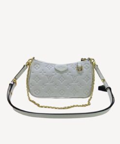 Louis Vuitton Easy Pouch On Strap Monogram Empreinte Creme White For Women 7.5in/19cm LV M81066