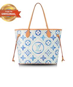 [True-to-ORIGINAL] Louis Vuitton Neverfull MM Bag Blue For Women 12.2in/31cm M11263