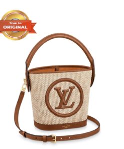 [True-to-ORIGINAL] Louis Vuitton Petit Bucket Raffia Beige For Women 9.4in/24cm