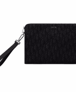 Dior Oblique Jacquard Pouch Black/BeigeFor Women 12in/30cm CD 2OBCA251YSE_H03E