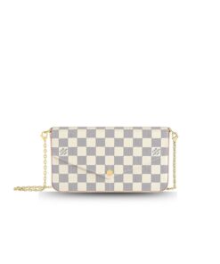 Louis Vuitton Felicie Pochette Damier Azur Canvas For Women 21cm/8.3in N40491