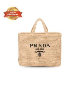 [True-to-ORIGINAL] Prada Crochet Tote Bag Beige For Women 15.7in/40cm 1BG392_2A2T_F0018_V_OOL