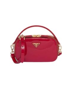Prada Odette Patent Leather Mini-Bag Cherry Red For Women 1BH206_069_F0E06_V_OVM - 6.8 Inches / 17.5 Cm