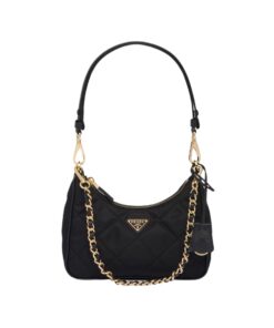 Prada Re-Edition 1995 Chaine Re-Nylon Mini-Bag Black For Women 1BC204_2AOS_F0002_V_QOO- 22 Cm/ 8.6 Inches