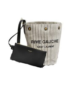 Saint Laurent Rive Gauche Bucket Bag White For Women 11.8in/30cm
