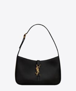 Saint Laurent YSL Small Le 5 A 7 Hobo Bag Black For Women 9in/23cm 6572282R20W1000