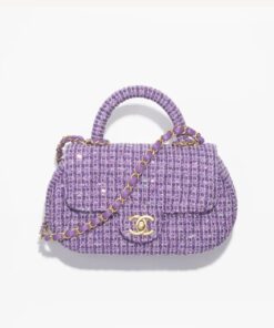 Chanel Small Bag With Top Handle Purple For Women 20.5cm / 8in