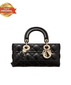 [True-to-ORIGINAL] Christian Dior Small Lady D-Joy Bag Black For Women 9in/22cm