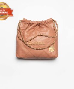 [True-to-ORIGINAL] Chanel 22 Small Bag Camel For Women AS3260-B18305-NB356 14.6 Inches/37 Cm