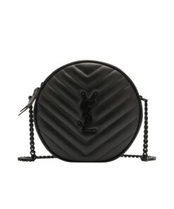 Saint Laurent Vinyle Round Camera Crossbody Bag Black For Women NMS21_V4HJ4