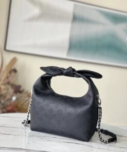 Louis Vuitton Why Knot MM Mahina Black For Women, Women's Handbags, Shoulder And Crossbody Bags 13.4in/34cm LV M20788