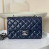 Chanel Classic Handbag Navy Blue For Women 10.2in/20cm A01112