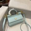 Dolce Gabbana Small Sicily Bag In Dauphine Azure For Women 7.5in/19cm DG